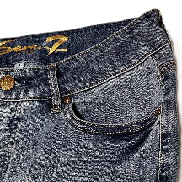7 For All Mankind Jeans Women's Size 4 Weekend Slim Fit Raw Hem High Rise - Picture 10 of 16